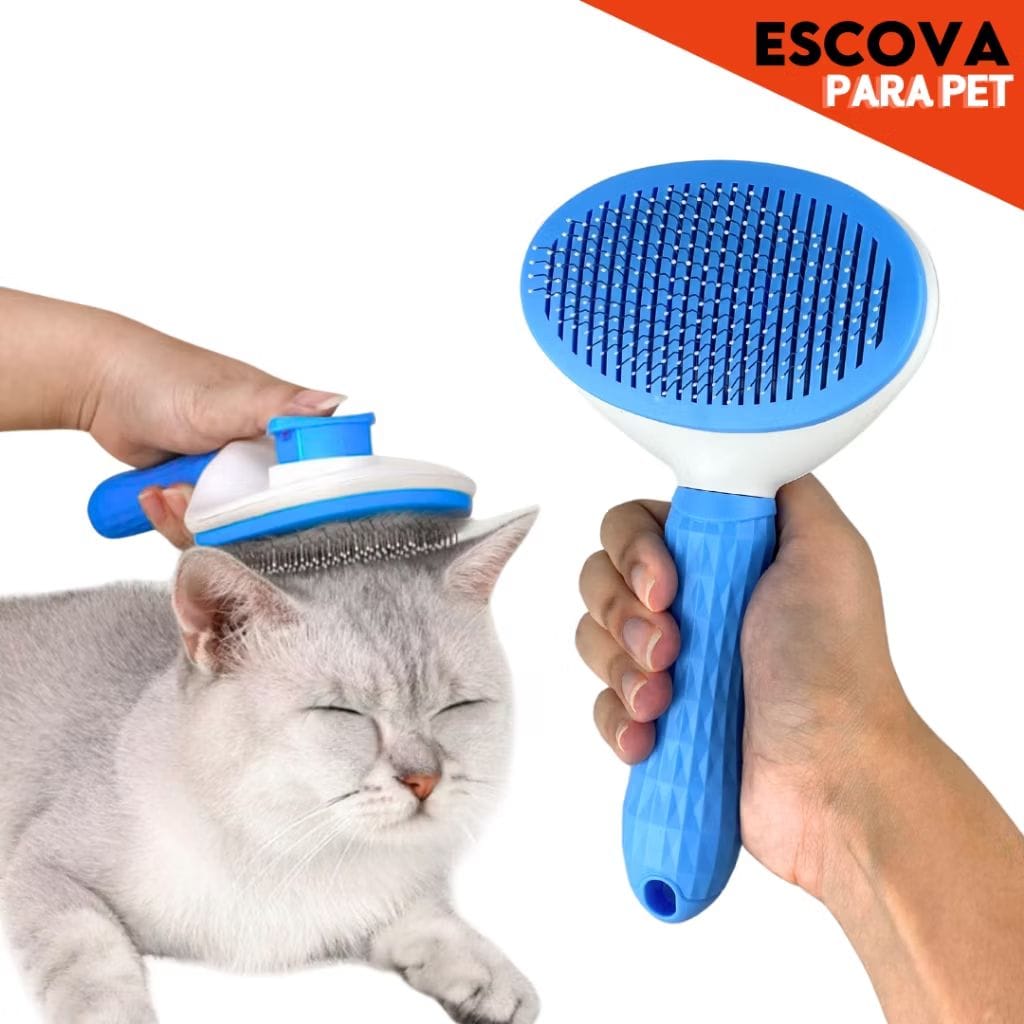Escova Anti-Pelo para Gatos e Cães – Remove Pelos Soltos + Massageia com Conforto-image
