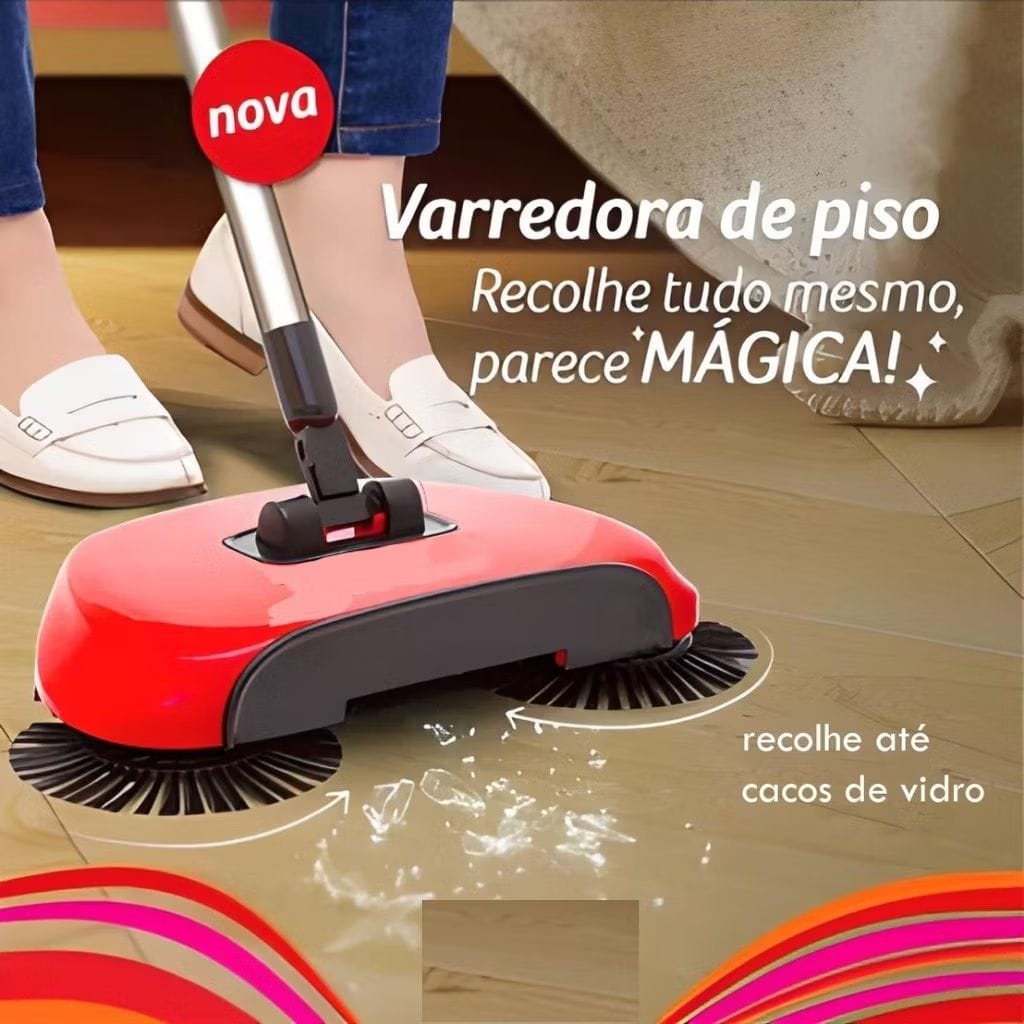 Vassoura Mágica 3 em 1: Esfregão Rodo Giratório para Limpeza Ágil 360°-image