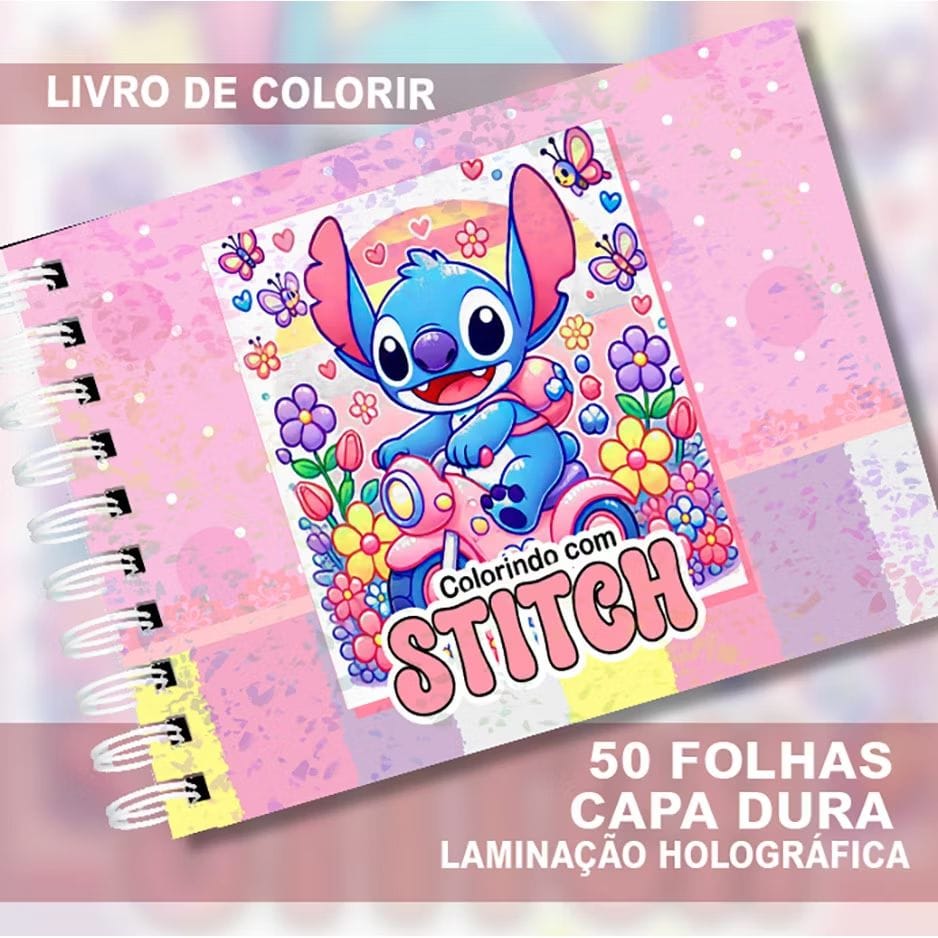 Livro de colorir STITCH capa dura 50 folhas-image