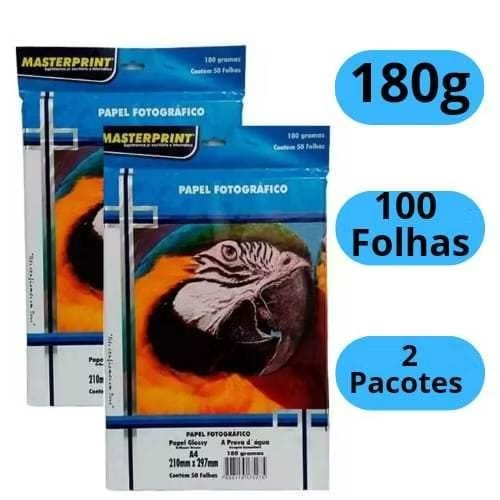Papel Fotográfico 180g Glossy Brilhante A4 à Prova D'água MASTERPRINT-image