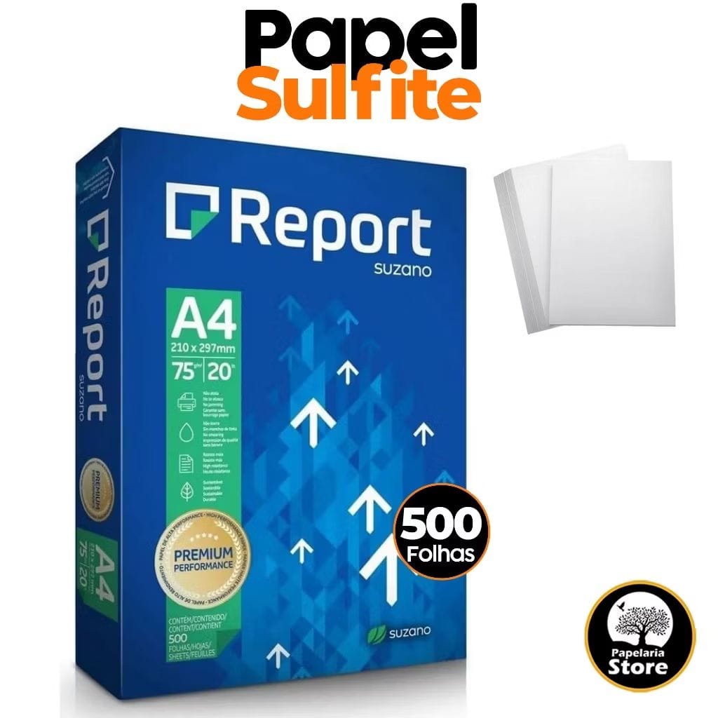 Papel Sulfite Report Folha Ofício Para Impressão A4 Resma com 500 Folhas-image