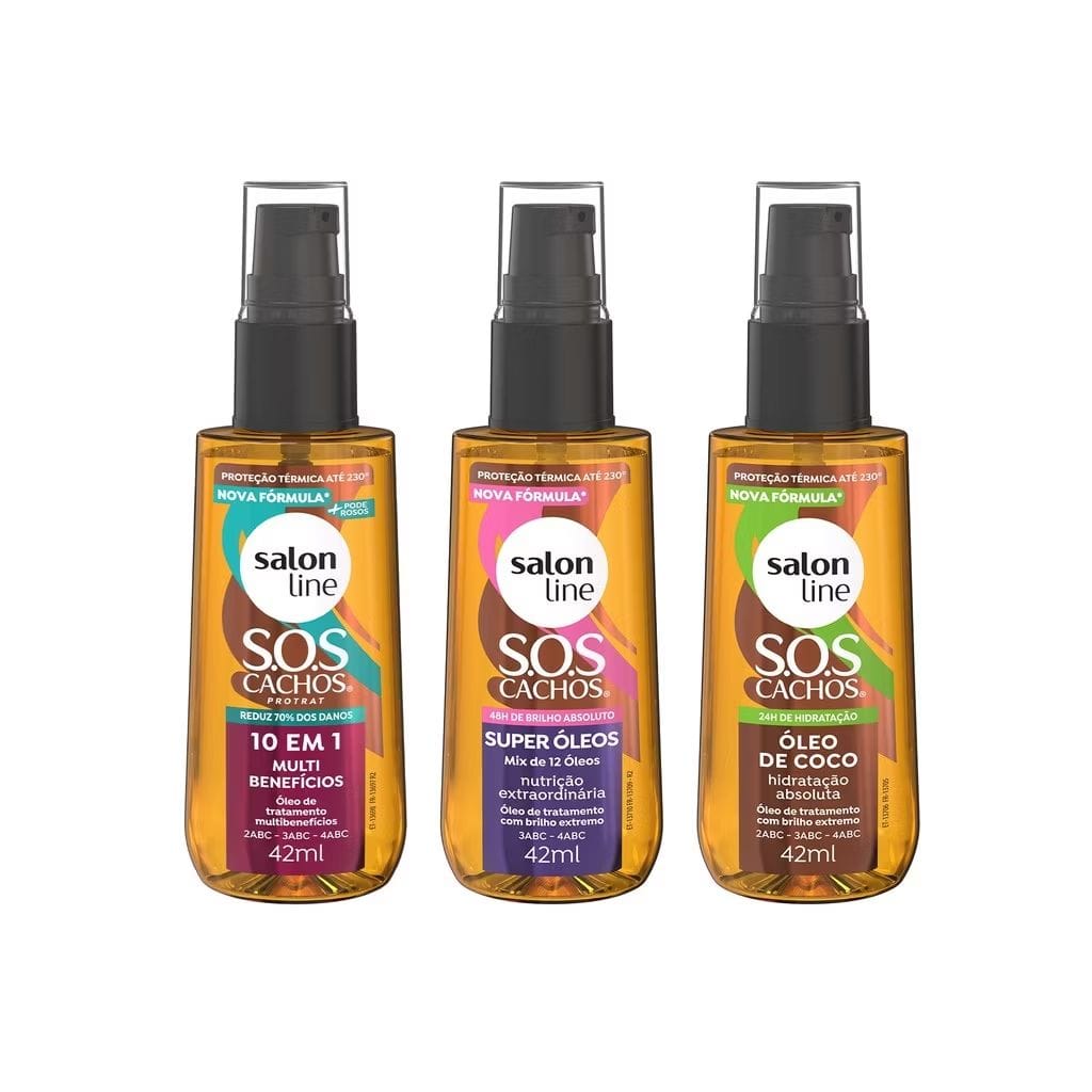 Kit com 3 Óleos de Tratamento Coco, Super Óleos e Multibenefícios para CACHOS-image