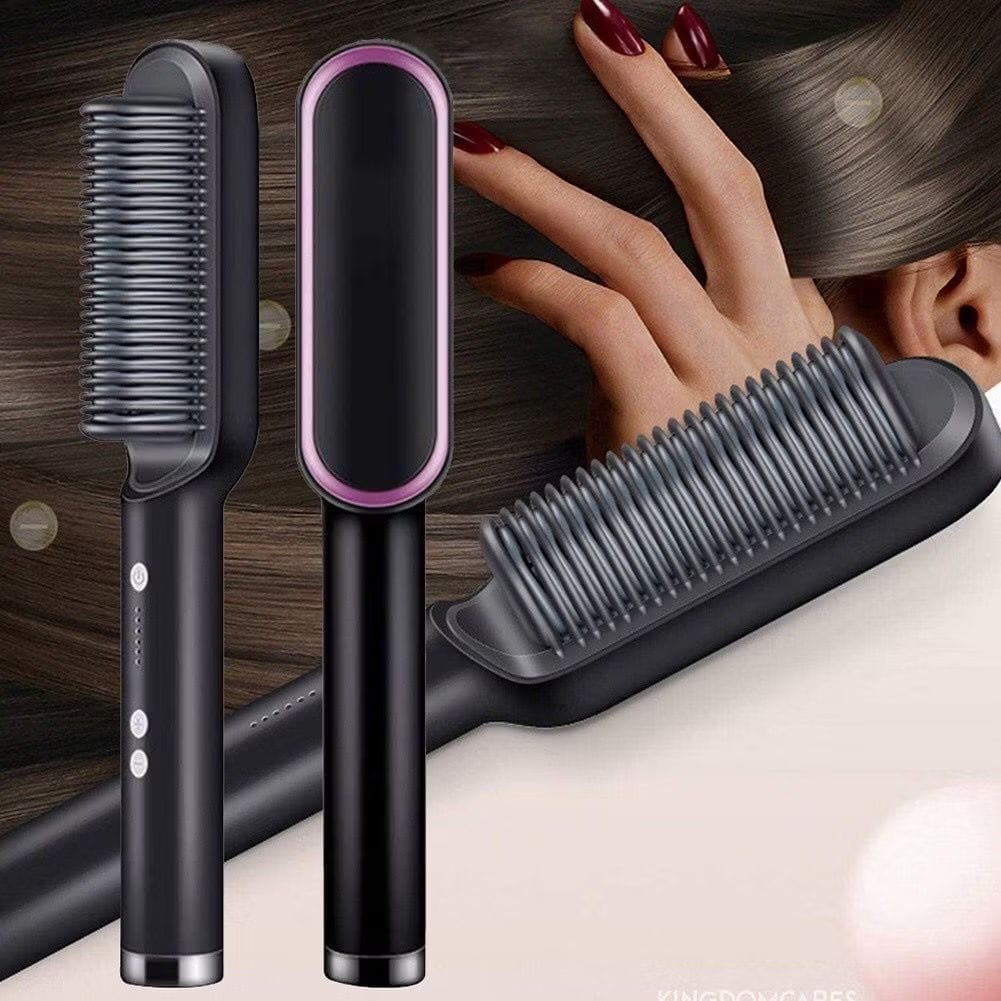 Escova Alisadora Bivolt 5 em 1 - Alisa, Hidrata, Modela, Alinha e Anti-Frizz-image