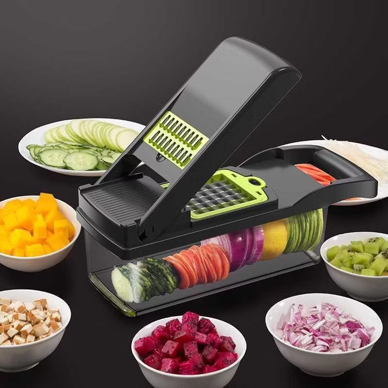 Profissional Multiuso Cozinha Slicer Aço Inox 14 em 1 Fatiador Cortador Ralador De Legumes Verduras Frutas Alimentos-image