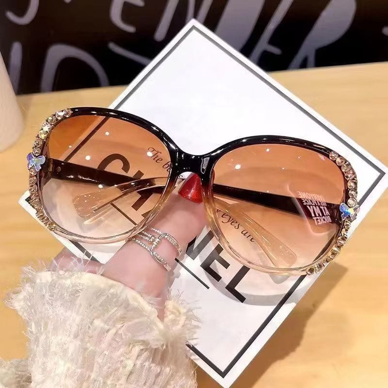 Óculos de Sol com Strass Alta Qualidade/ Óculos da Moda Novo Estilo-image