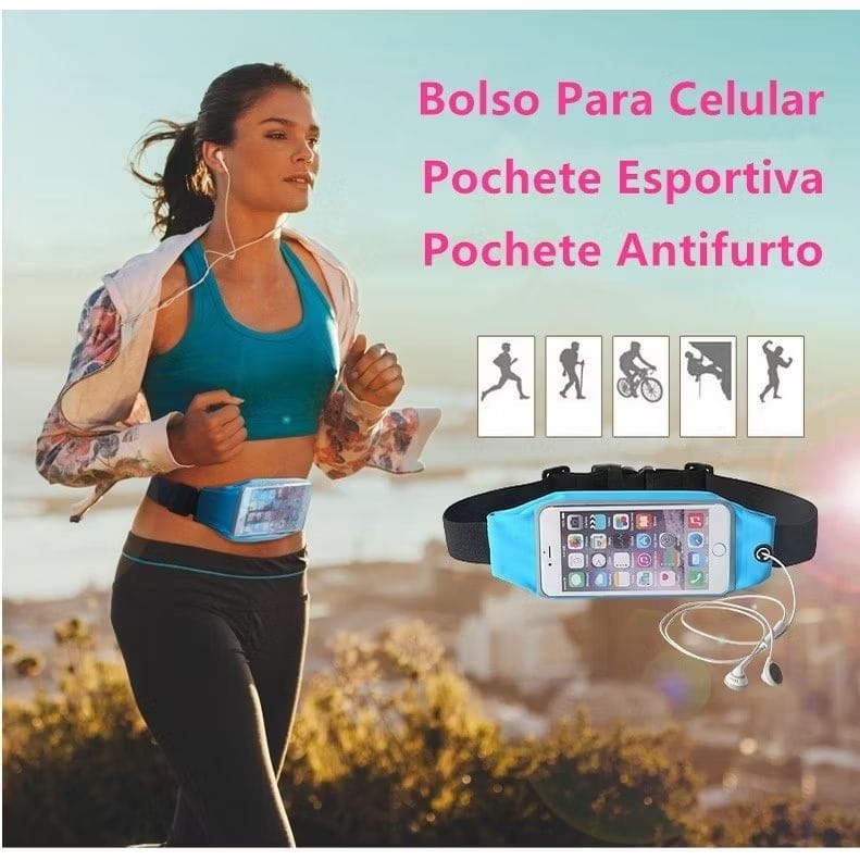 Porta Celular Até 6.7 - Pochete Fitness Academia e Corrida Bike/ Bolso Para Celular Antifurto-image