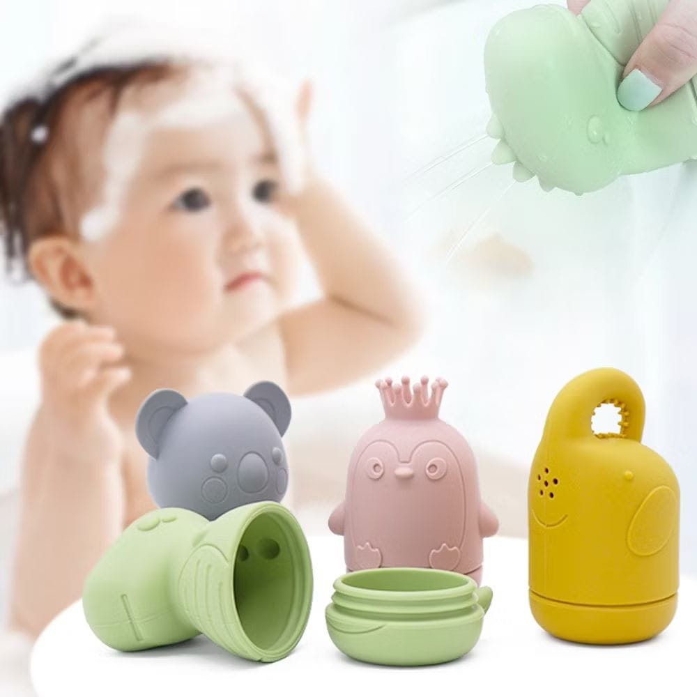 Brinquedos De Banho Para Bebê Com Pulverizador De Água Flutuante/ Silicone-image