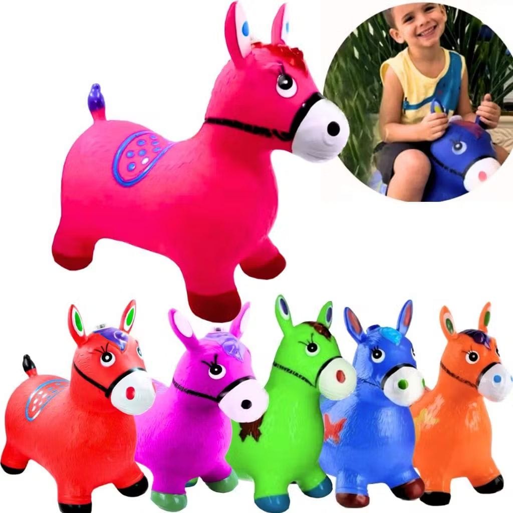 Cavalo De Borracha Upa Upa Do Gugu Pula Cavalinho Brinquedo Criança Com Música Todas As Cores-image