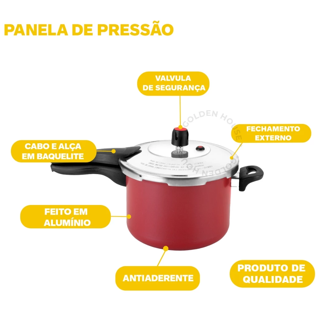 Panela Pressão 4,5 Litros Fechamento Externo Antiaderente-image